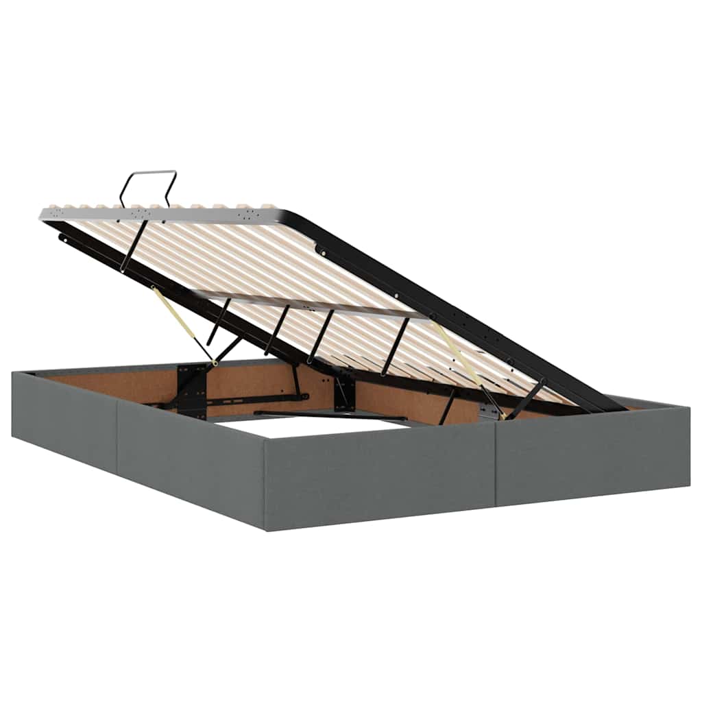 vidaXL Storage Bed with Storage Dark Grey 135 x 190 cm Fabric