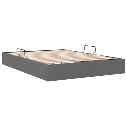 vidaXL Storage Bed with Storage Dark Grey 135 x 190 cm Fabric