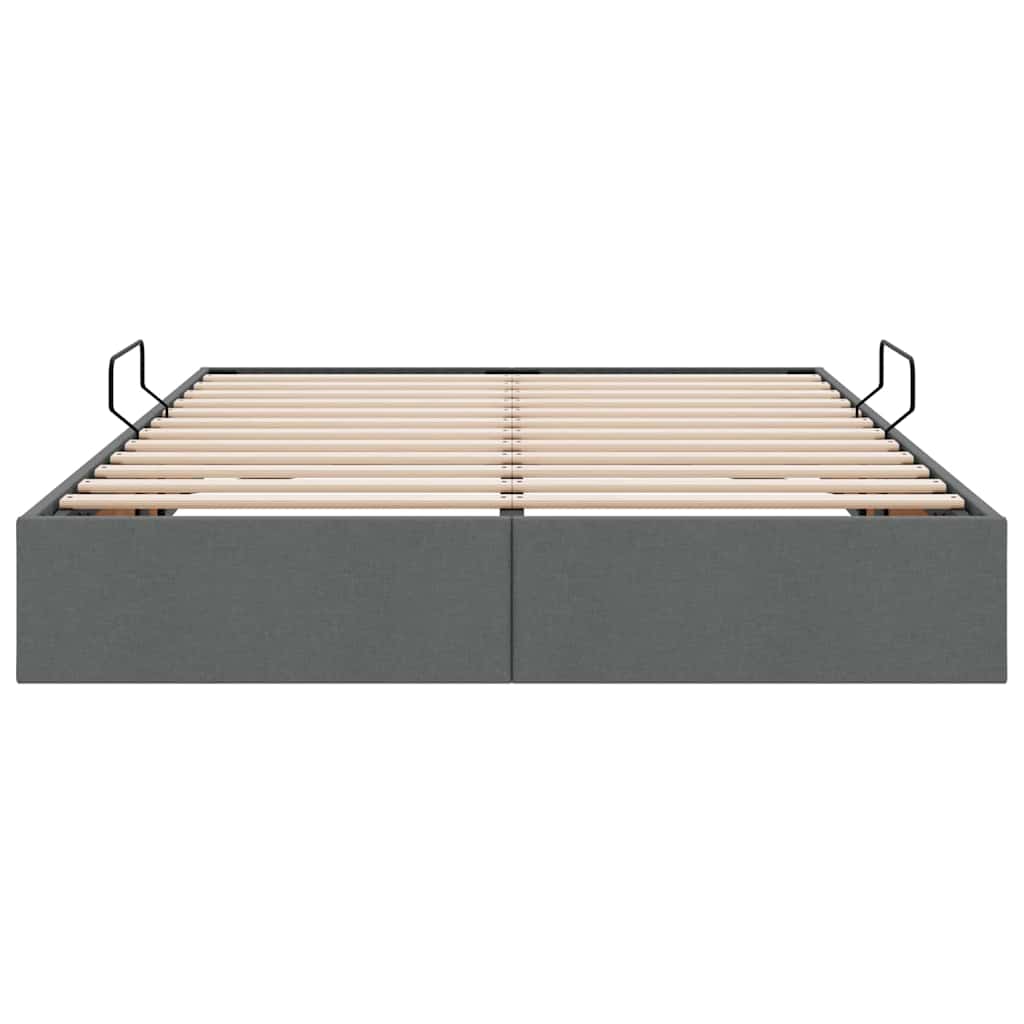 vidaXL Storage Bed with Storage Dark Grey 135 x 190 cm Fabric