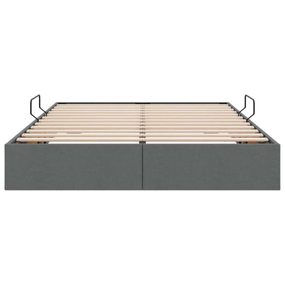vidaXL Storage Bed with Storage Dark Grey 135 x 190 cm Fabric
