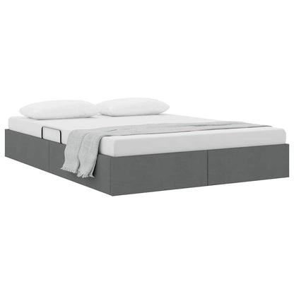 vidaXL Storage Bed with Storage Dark Grey 135 x 190 cm Fabric