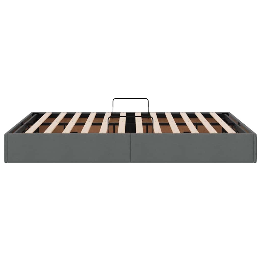 vidaXL Storage Bed with Storage Dark Grey 135 x 190 cm Fabric