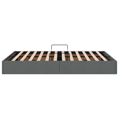 vidaXL Storage Bed with Storage Dark Grey 135 x 190 cm Fabric