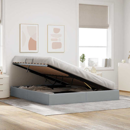 vidaXL Storage Bed with Headboard Light Grey 180 x 200 cm Fabric
