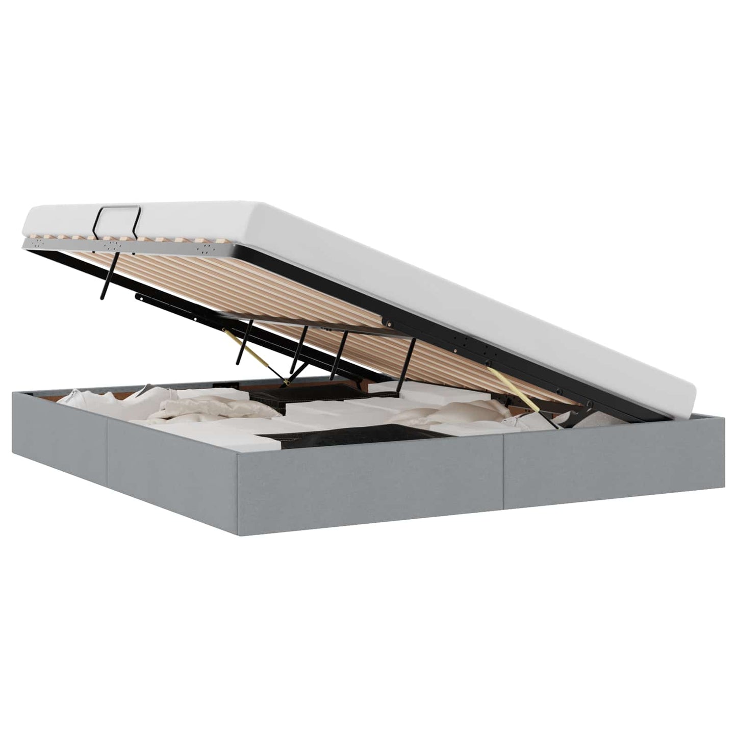 vidaXL Storage Bed with Headboard Light Grey 180 x 200 cm Fabric