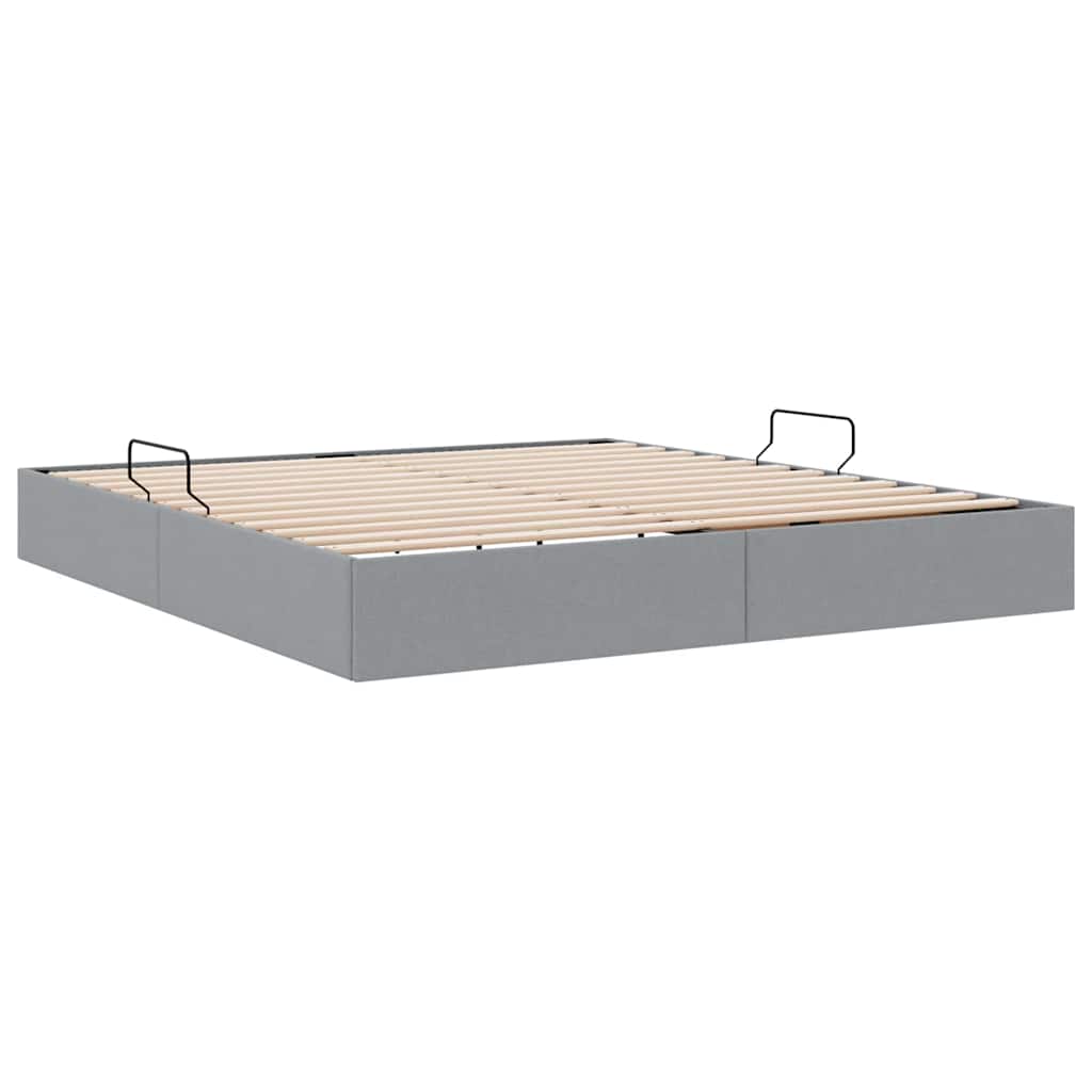 vidaXL Storage Bed with Headboard Light Grey 180 x 200 cm Fabric