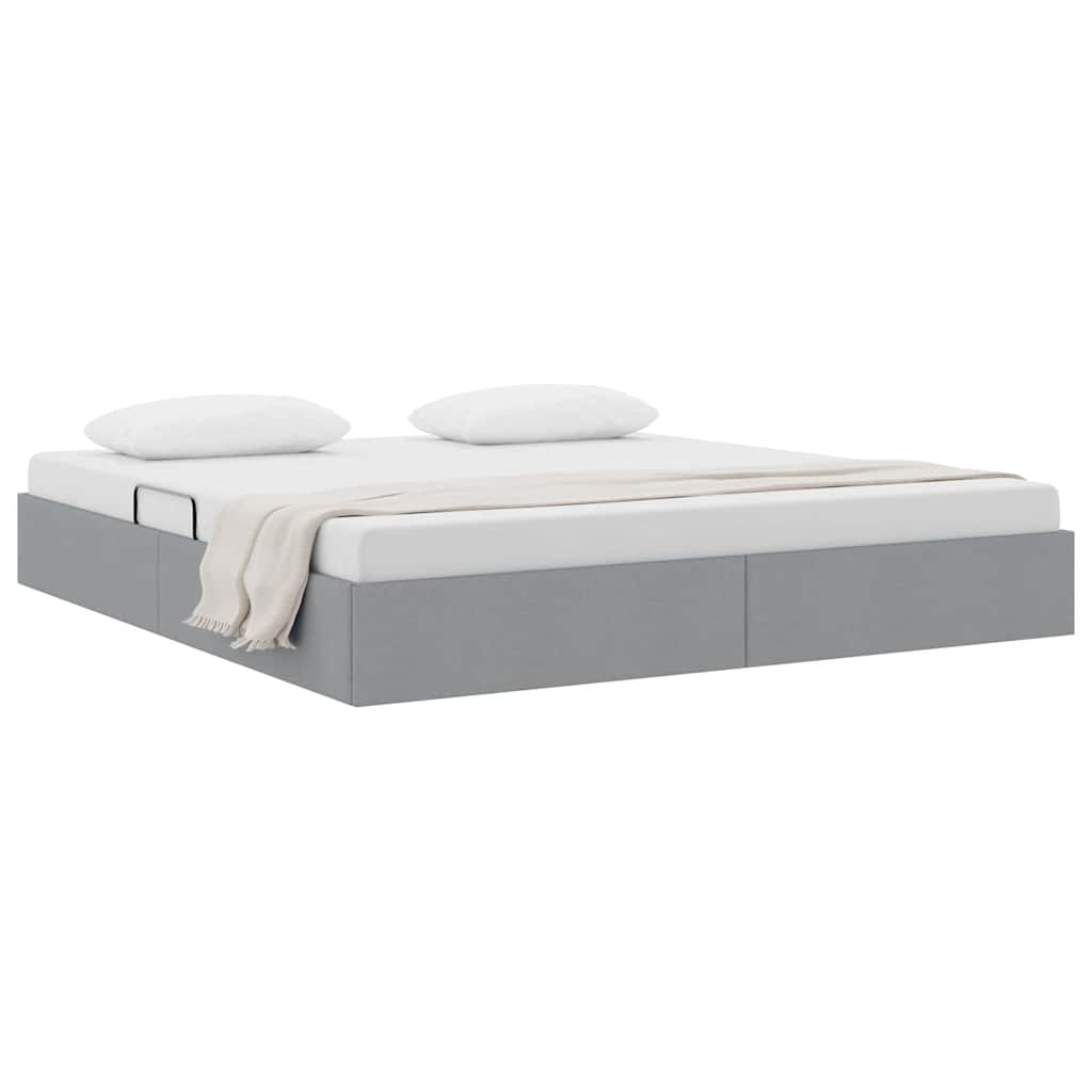 vidaXL Storage Bed with Headboard Light Grey 180 x 200 cm Fabric