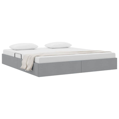 vidaXL Storage Bed with Headboard Light Grey 180 x 200 cm Fabric