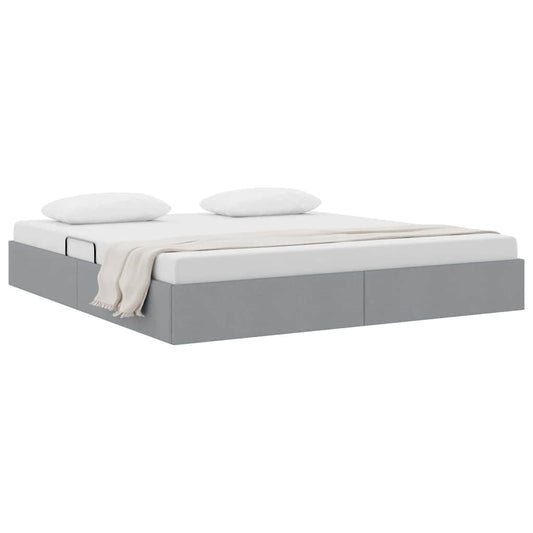 vidaXL Storage Bed with Storage Light Grey 180 x 200 cm Fabric