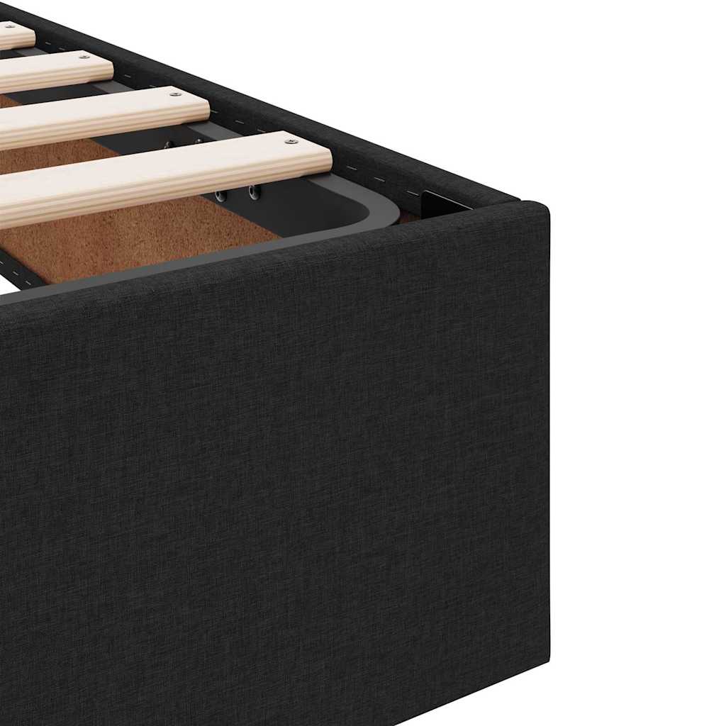 vidaXL Storage Bed with Storage Black 180 x 200 cm Fabric
