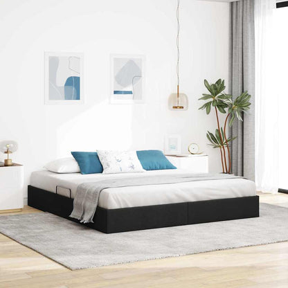 vidaXL Storage Bed with Storage Black 180 x 200 cm Fabric