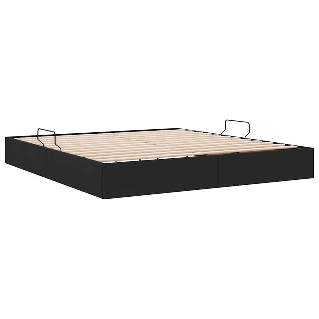 vidaXL Storage Bed with Storage Black 180 x 200 cm Fabric