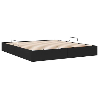 vidaXL Storage Bed with Storage Black 180 x 200 cm Fabric