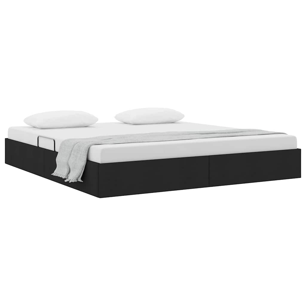 vidaXL Storage Bed with Storage Black 180 x 200 cm Fabric