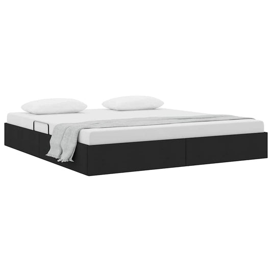 vidaXL Storage Bed with Storage Black 180 x 200 cm Fabric