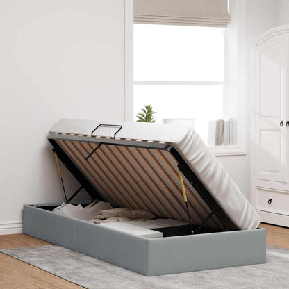vidaXL Storage Bed with Mattress Light Grey 203 x 100 cm Fabric