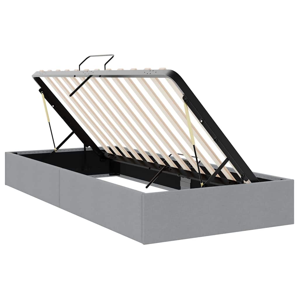 vidaXL Storage Bed with Mattress Light Grey 203 x 100 cm Fabric