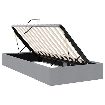 vidaXL Storage Bed with Mattress Light Grey 203 x 100 cm Fabric