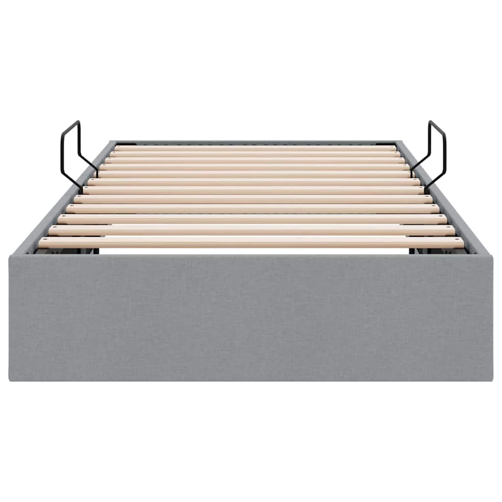 vidaXL Storage Bed with Mattress Light Grey 203 x 100 cm Fabric