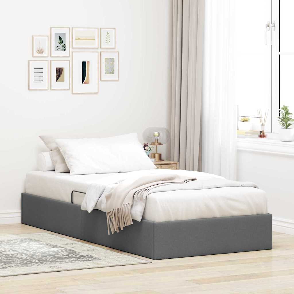 vidaXL Storage Bed with Mattress Dark Grey 203 x 100 cm Fabric
