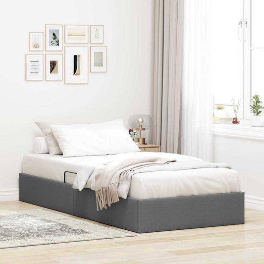 vidaXL Storage Bed with Storage Dark Grey 203 x 100 cm Fabric
