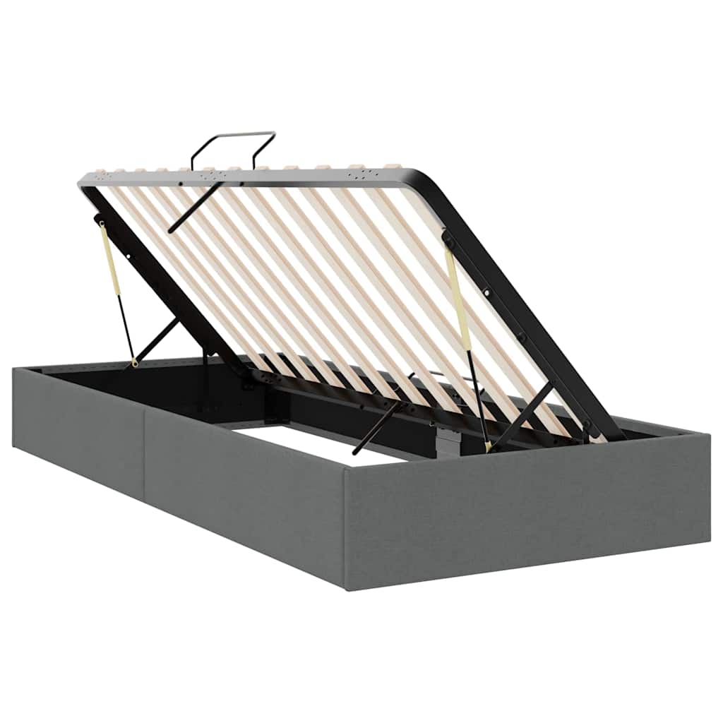 vidaXL Storage Bed with Mattress Dark Grey 203 x 100 cm Fabric