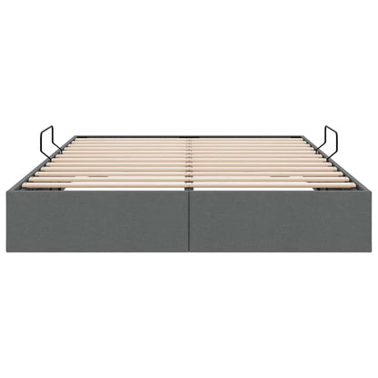 vidaXL Storage Bed with Storage Dark Grey 153 x 203 cm Fabric
