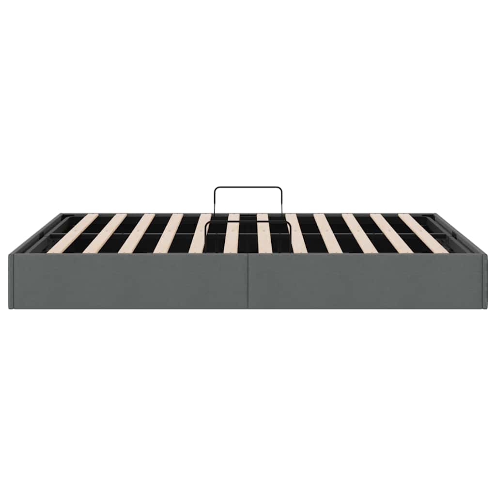 vidaXL Storage Bed with Storage Dark Grey 153 x 203 cm Fabric