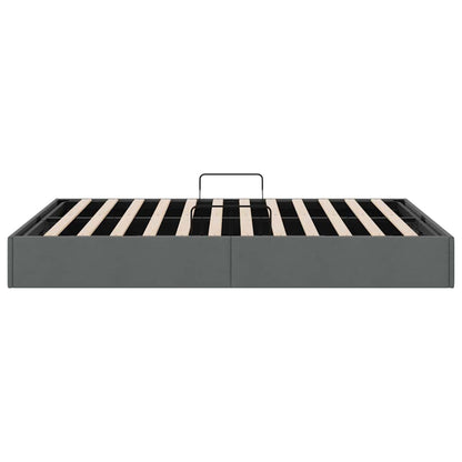vidaXL Storage Bed with Storage Dark Grey 153 x 203 cm Fabric