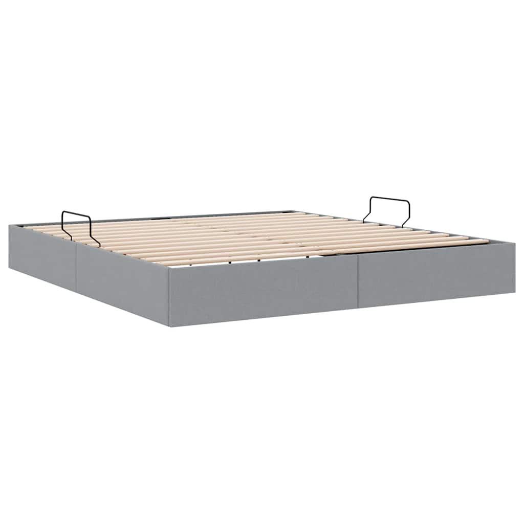 vidaXL Storage Bed with Storage Light Grey 193 x 203 cm Fabric