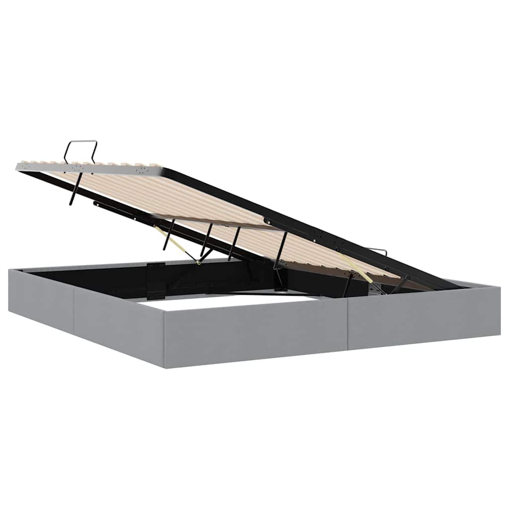vidaXL Storage Bed with Storage Light Grey 193 x 203 cm Fabric
