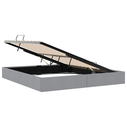 vidaXL Storage Bed with Storage Light Grey 193 x 203 cm Fabric