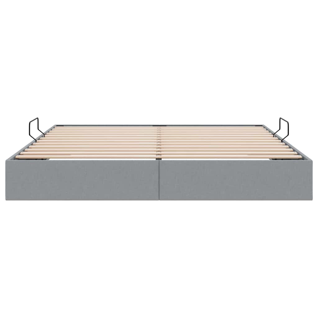 vidaXL Storage Bed with Storage Light Grey 193 x 203 cm Fabric