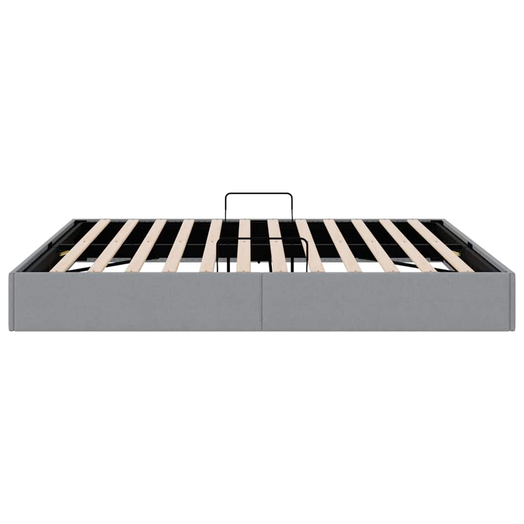 vidaXL Storage Bed with Storage Light Grey 193 x 203 cm Fabric