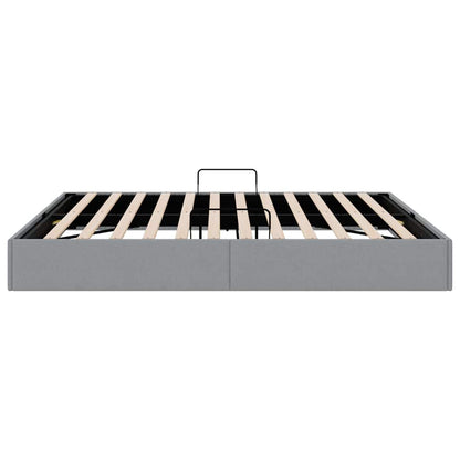 vidaXL Storage Bed with Storage Light Grey 193 x 203 cm Fabric