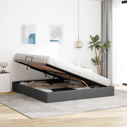vidaXL Storage Bed with Mattress Dark Grey 193 x 203 cm Fabric