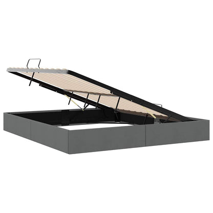 vidaXL Storage Bed with Mattress Dark Grey 193 x 203 cm Fabric