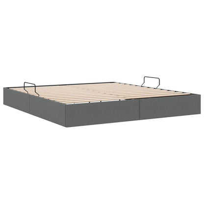 vidaXL Storage Bed with Mattress Dark Grey 193 x 203 cm Fabric