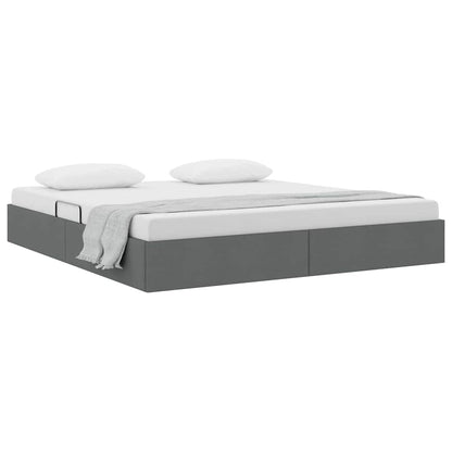vidaXL Storage Bed with Mattress Dark Grey 193 x 203 cm Fabric