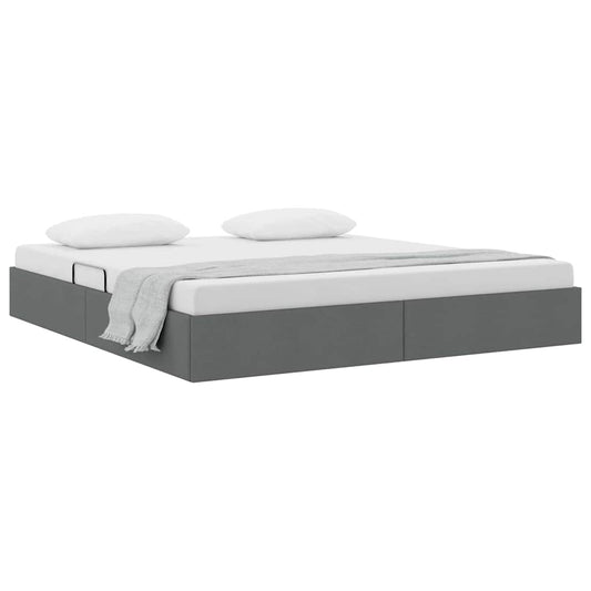 vidaXL Storage Bed with Storage Dark Grey 193 x 203 cm Fabric