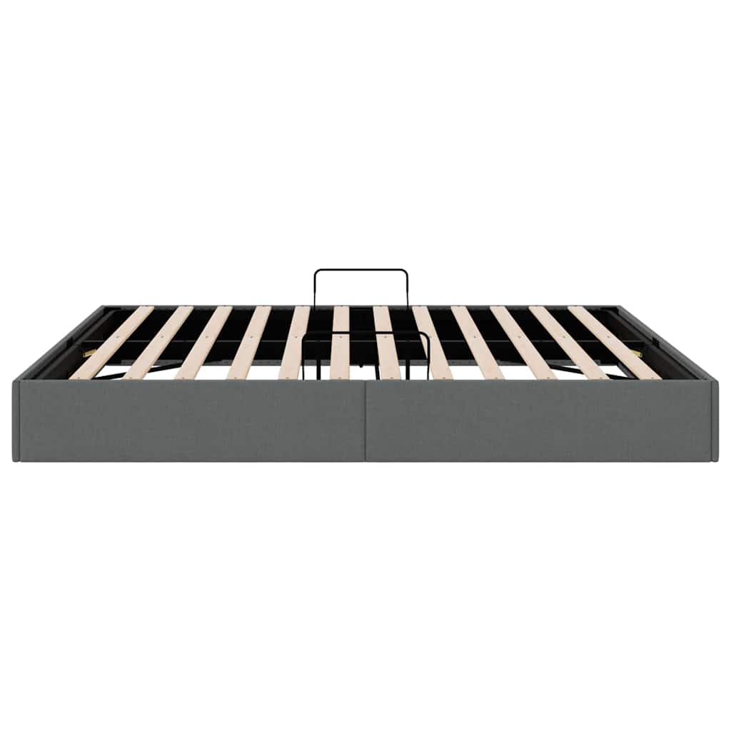 vidaXL Storage Bed with Mattress Dark Grey 193 x 203 cm Fabric