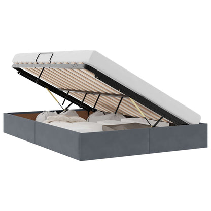 vidaXL Storage Bed with Storage Dark Grey 135 x 190 cm Velvet