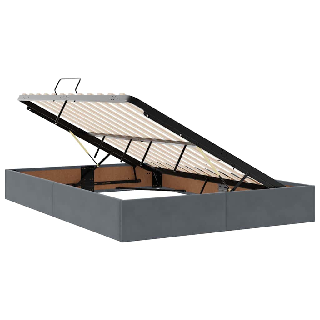 vidaXL Storage Bed with Storage Dark Grey 135 x 190 cm Velvet