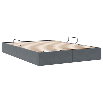 vidaXL Storage Bed with Storage Dark Grey 135 x 190 cm Velvet