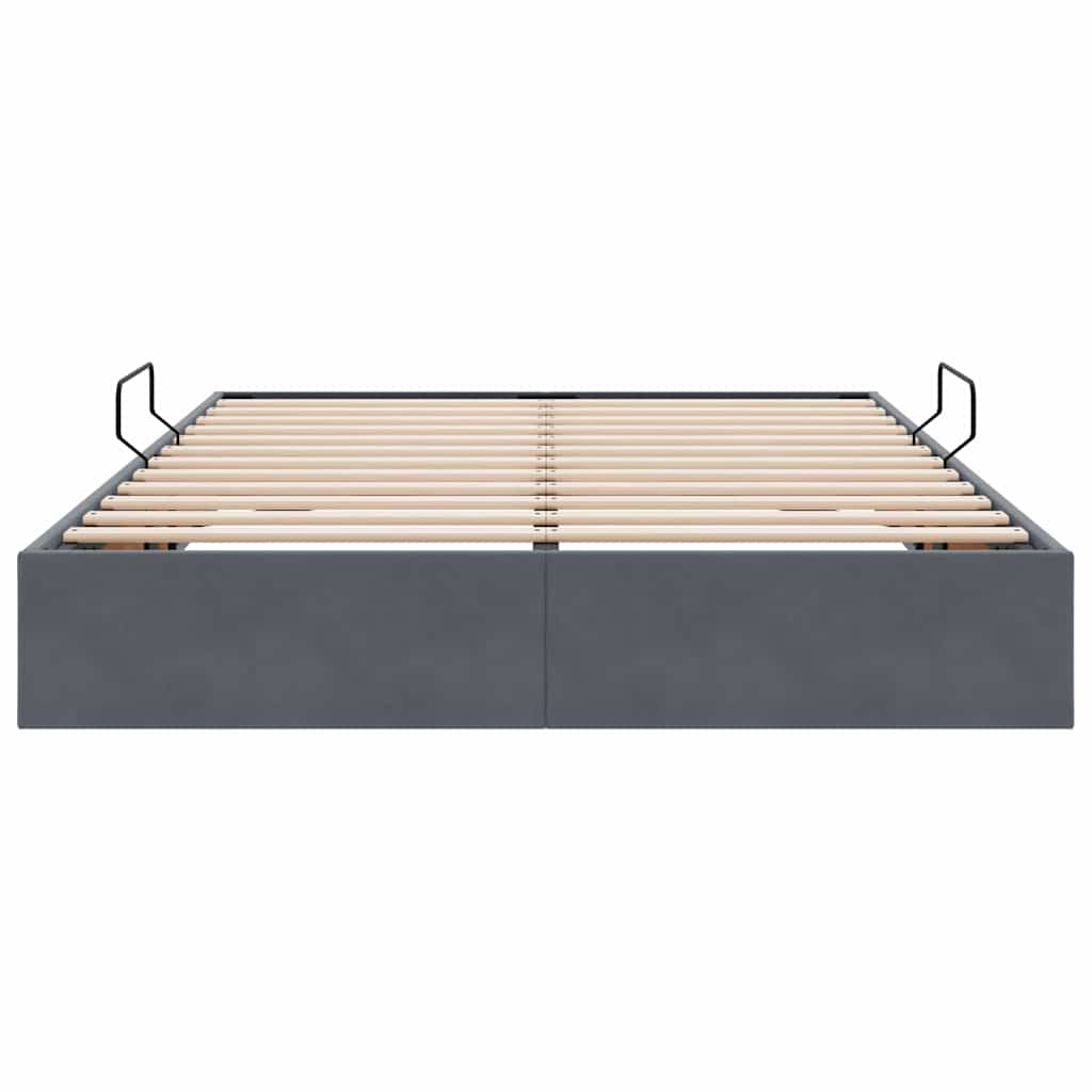 vidaXL Storage Bed with Storage Dark Grey 135 x 190 cm Velvet