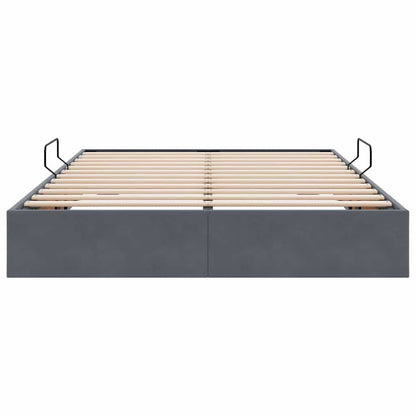 vidaXL Storage Bed with Storage Dark Grey 135 x 190 cm Velvet