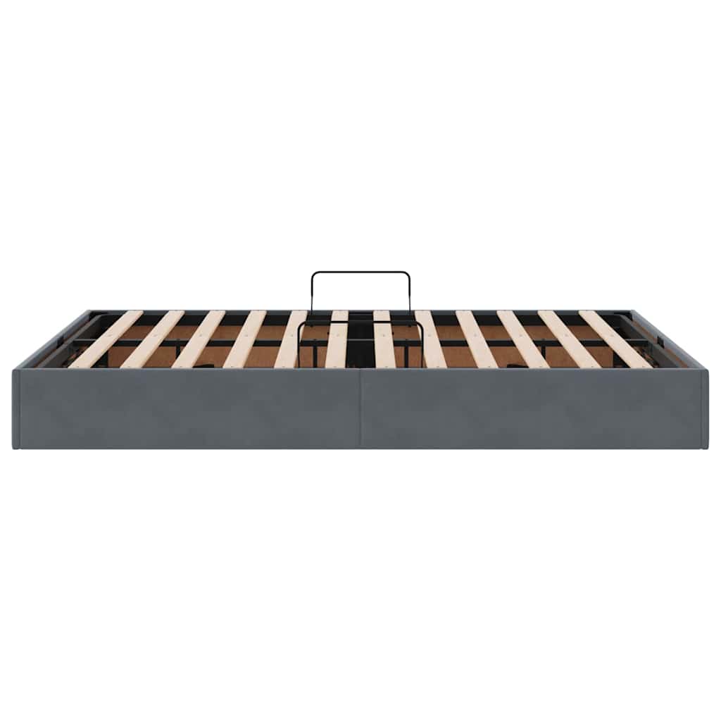vidaXL Storage Bed with Storage Dark Grey 135 x 190 cm Velvet