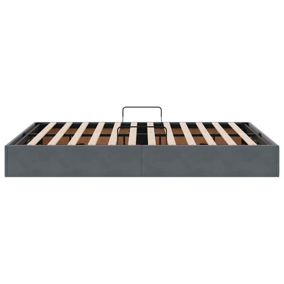 vidaXL Storage Bed with Storage Dark Grey 135 x 190 cm Velvet