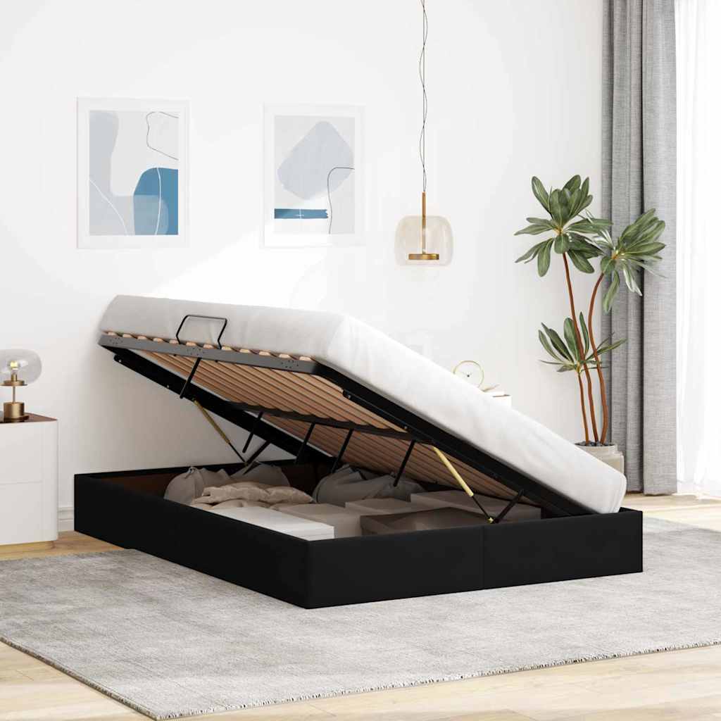 vidaXL Storage Bed with Storage Black 135 x 190 cm Velvet