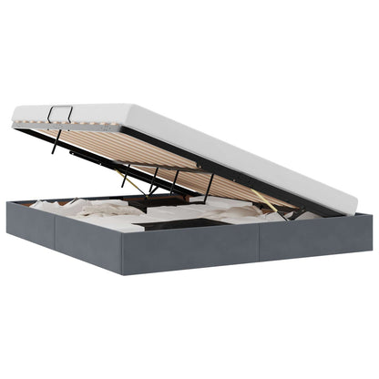 vidaXL Storage Bed with Storage Dark Grey 180 x 200 cm Velvet